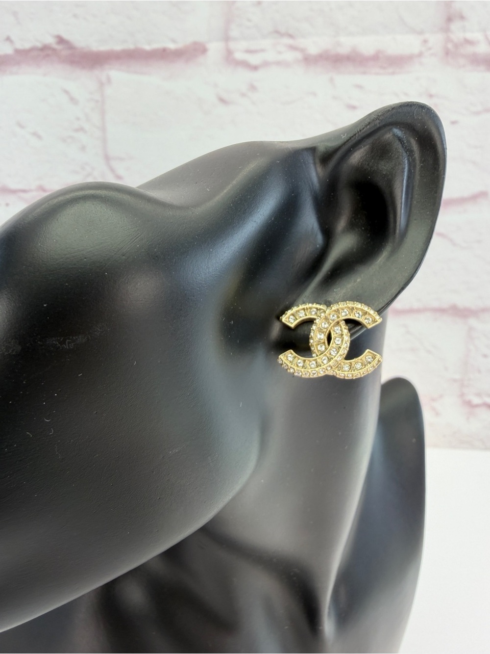 Chanel Crystal Timeless CC Earrings Studs